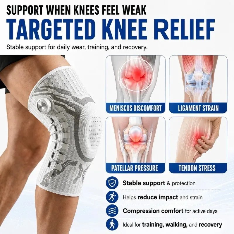 Knee Brace with Patella Gel Pad & Side Stabilizers
