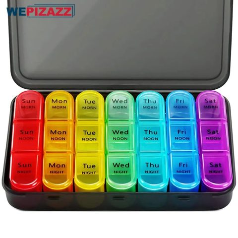 Weekly Pill Organizer – 3 Times a Day (21 grids)