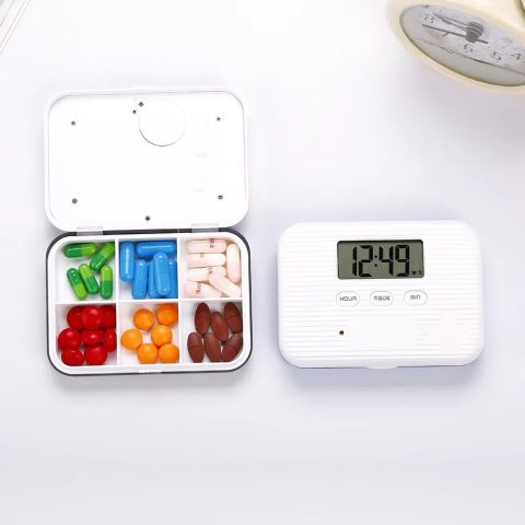 Portable Smart Pill Box with Timed Reminders